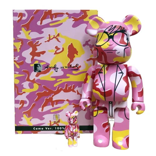 NEW Medicom 400% PLUS 100% Bearbrick Andy Warhol Be@rbrick Pink Camo Version