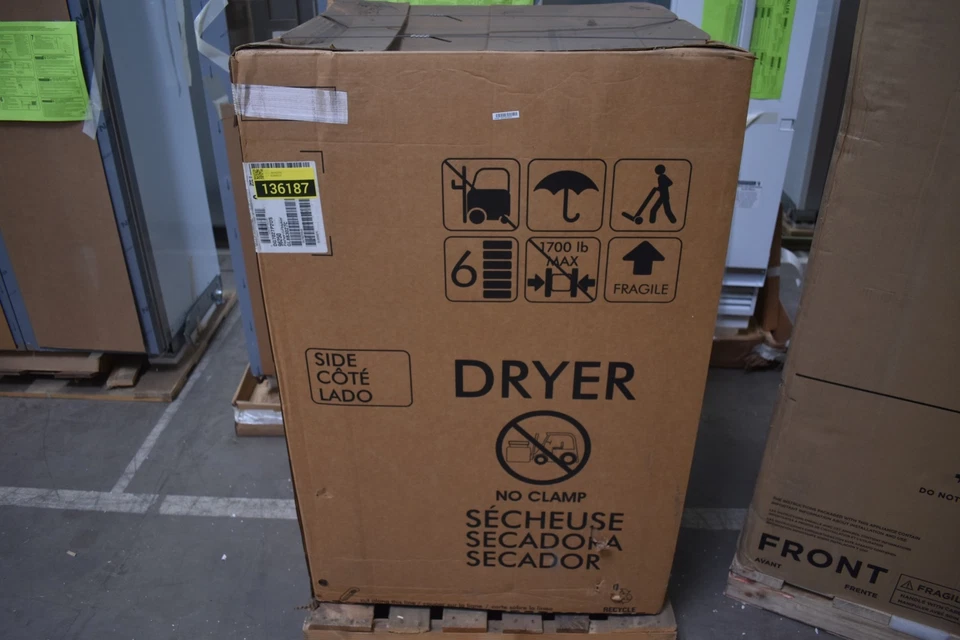 Fisher Paykel DG7027P2 27" Blanco 7,0 Cu. Secadora de gas de carga frontal Ft #136187 Foto 4 de 4