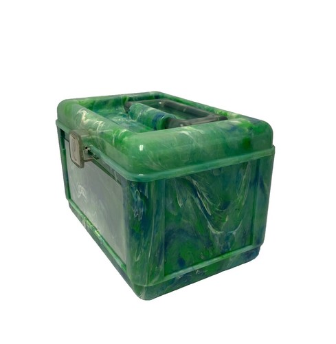 Vintage Caboodles Color Collisions Green Marble Tote Organizer #5604 USA - Picture 4 of 13