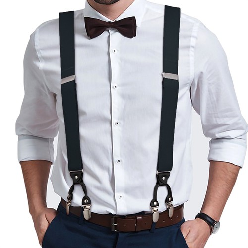 Buyless Fashion 2 Pack Suspender Men - 48" Adjustable Straps 1 1/4" - X Shape - Picture 7 of 90