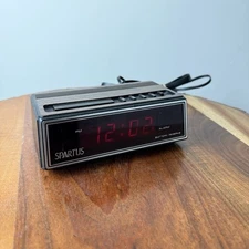 Vintage Spartus Digital Alarm Clock Faux Woodgrain Model 1108 Tested/Works