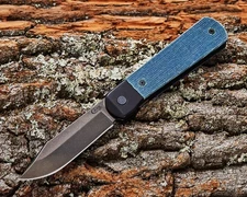 CASE XX 10845 BRIDGELINE LONGHOUSE FOLDING KNIFE CPM-20CV SS DENIM BLUE MICARTA