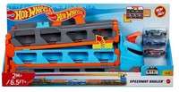 887961925203 Hot Wheels. GVG37 City. WyśCigowy Transporter 2W1 Z 3 Samochodami H