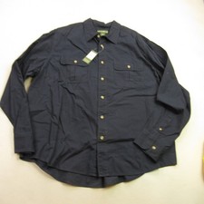 Eddie Bauer Shirt Mens 2XL Long Sleeve Button Front Blue Lightweight Outdoors