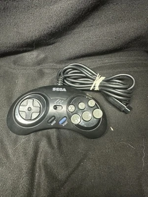 Sega Genesis Six 6 Button Controller (MK 1653) Official OEM Black Tested Working - Image 1 of 3