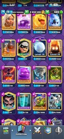 CR/LVL 78 ( 23 CARD 16 LV MAX  42 CARD 15 LV ) 13K TROPHY |274 EMOTE & 22 TOWER