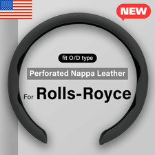 For Rolls-royce Steering Wheel Cover Nappa Leather Non-slip Clip On Breathable