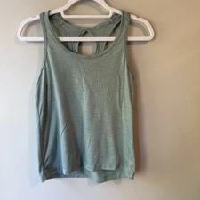 Source Unknown Green Relaxed Cut Out Tank Top Women's M Textured Casual