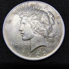 1922 Silver Peace Dollar $1 - Philadelphia - 90% Silver - Unc Cond. Light Toning