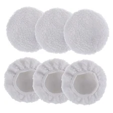6 PCS Car Polishing Bonnet Buffing Pad Cover, 5"- 6" Wool Buffing Pads Waxer 
