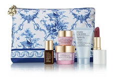 Estee Lauder 6 Pc Makeup Set Resilience Day, Night, Lipstick, Cleanser SEALED