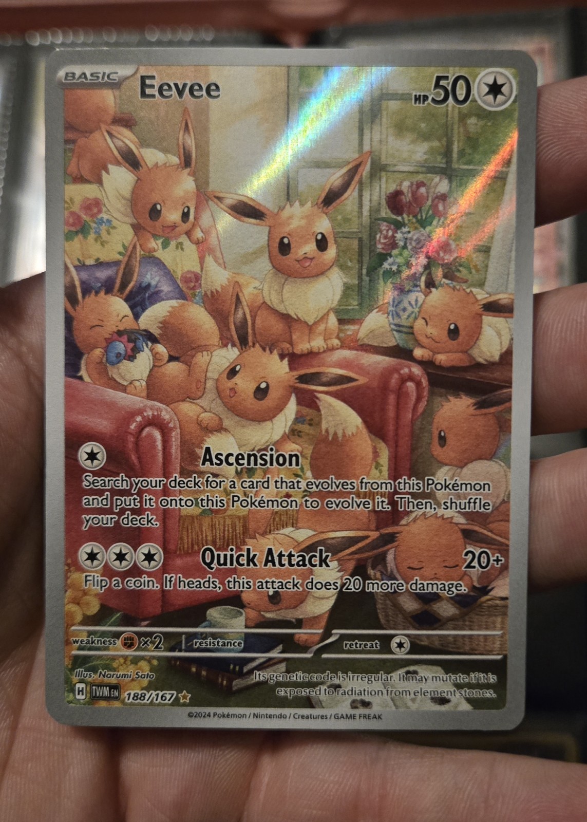 188 167 pokemon card Amazon.com: Pokemon  Eevee 188/167  Twilight Masquerade  Illustration  Rare  Full Art  Alternate : Toys & Games