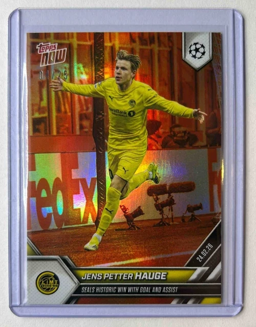 Jens Petter Hauge 2025-26 UCL Topps Now #96 FK Bodo/Glimt Orange Foil 4/25