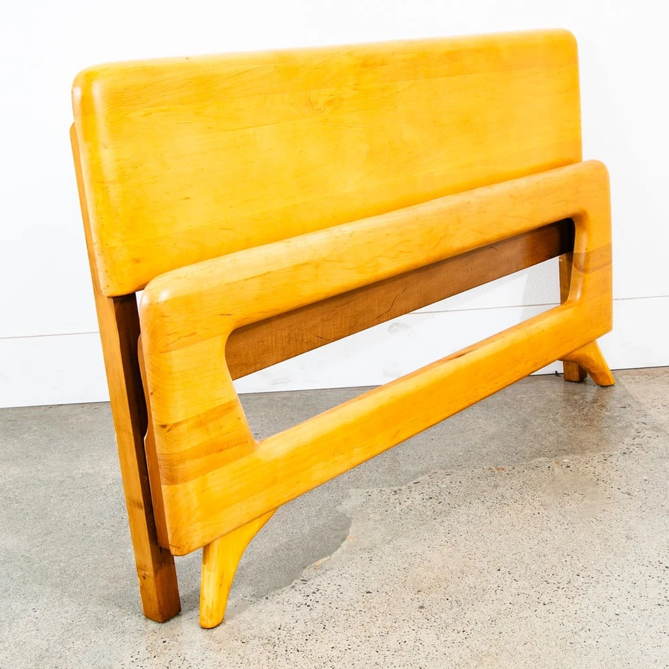 Cabecero de cama moderno Mid Century marco completo Heywood Wakefield arce macizo Mcm Foto 2 de 4