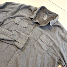 Kuhl Shirt Mens XL Grey Long Sleeve Button Up Flannel Outdoors Hiking Casual EUC