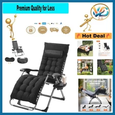 Zero Gravity Chair 26 Inch Black Recliner Lounge Chair Heavy Duty 500 lbs