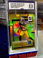 Panini 2022 Donruss Rated Rookie Press Proof Calvin Austin III #336 GMA 9.5 GOLD