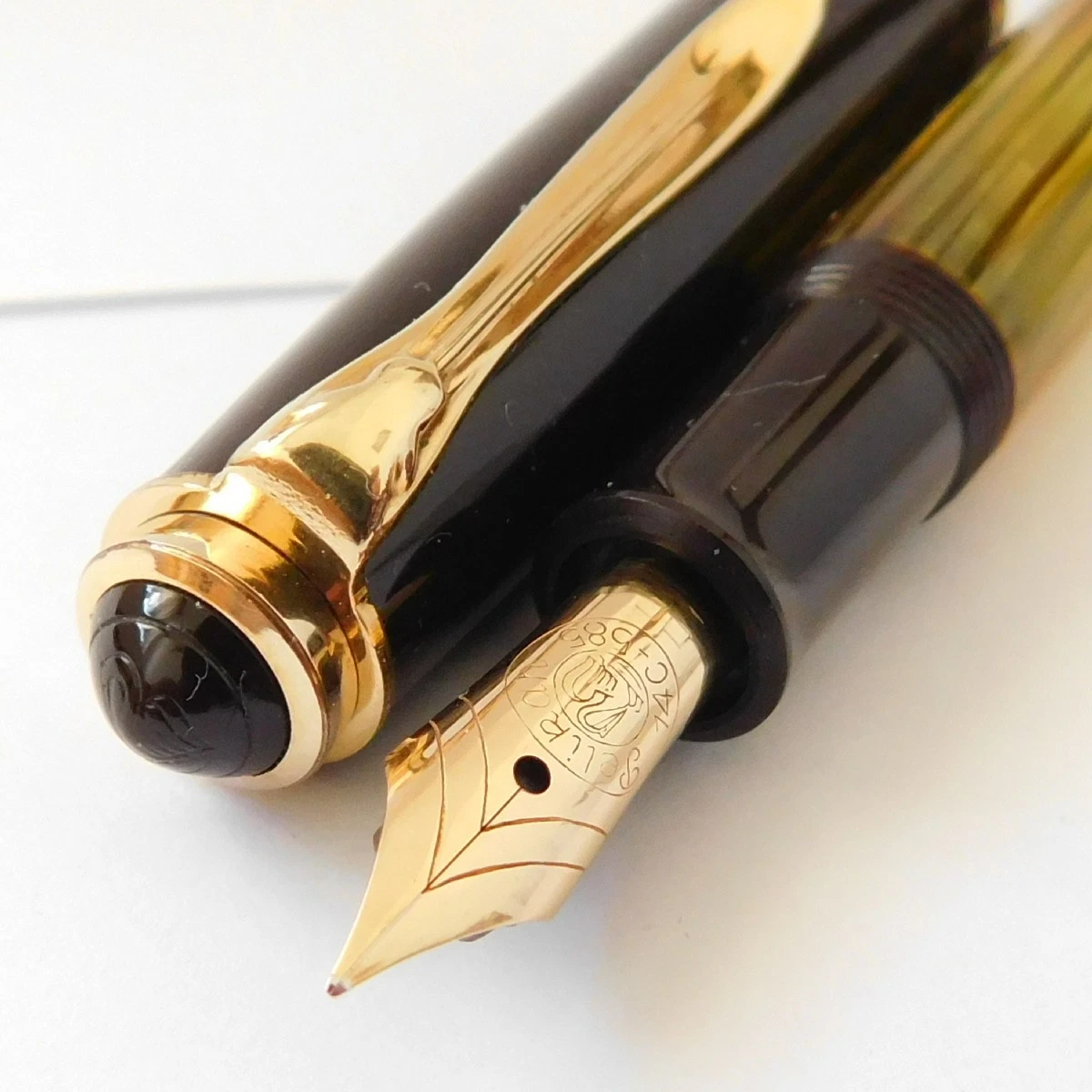 レアニブ DF ビンテージ品 ペリカン Pelikan 400NN 黒/緑縞 Pelikan 