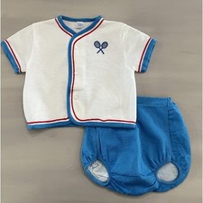 Carter's Baby Tennis Outfit 2 Piece Blue White 6M NWOT