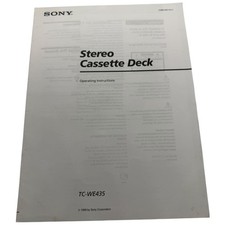 Sony TC WE435 Stereo Cassette Deck Operating Instructions Manual Book
