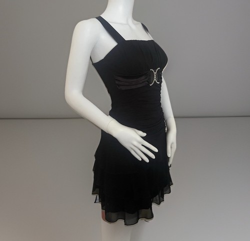 Taboo Black Sleeveless Rhinestone Detailed Special Occasion Dress Size S 🔥