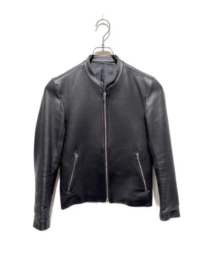 LIDnM Ridom Lamb Leather Single Riders Jacket Men's Size S Black - product listing photo