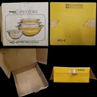 Vintage Pyrex Butterfly Gold 3 Piece Round Bowl Set 300-4 EMPTY COLLECTOR BOX