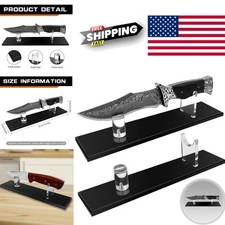 Stylish Black Acrylic Knife Display Stand for Fixed Blades and Folding Knives