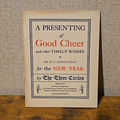 1927 A Presenting Of Good Cheer Booklet By The Three Circles Vintage Ephemera