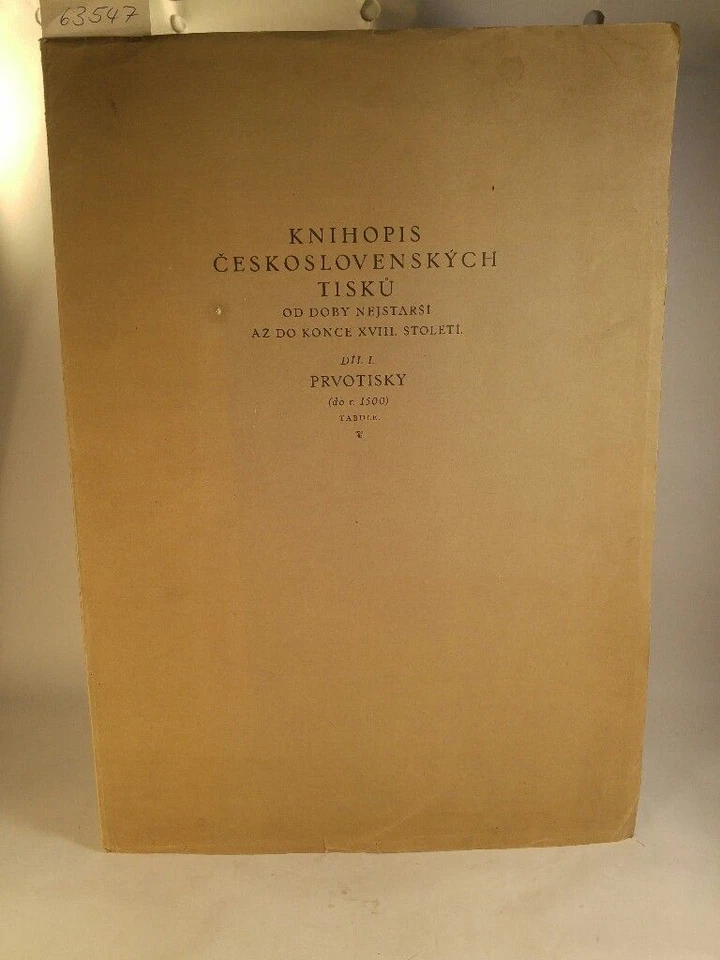 Knihopis Ceskoslovenskych Tisku; Od Doby Nejstarsi; Az Do Konce XVIII Stoleti; V - Bild 1 von 1