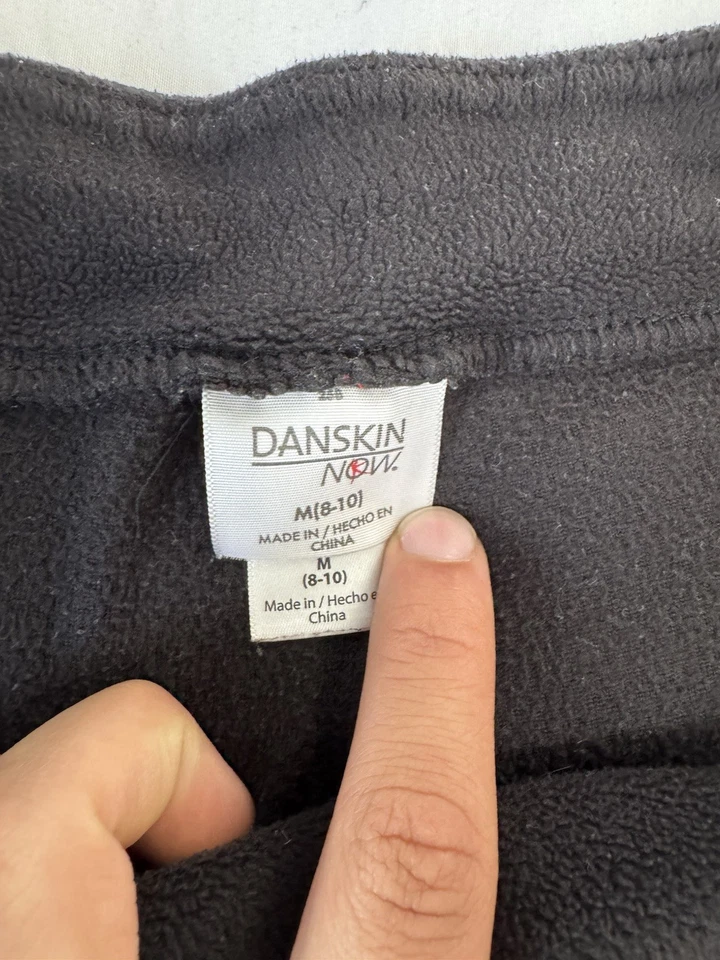 Danskin Now 裤子女式 M 8-10 黑色抓绒直筒运动裤 — 第 2/4 张图片