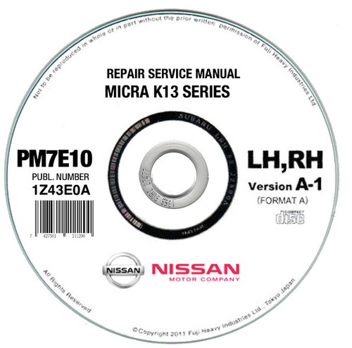 Nissan Micra K13 (2010-2015) workshop manual