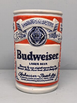 Rare Ceramarte Budweiser Beer Can Label CS-18 Planter Vase Larger