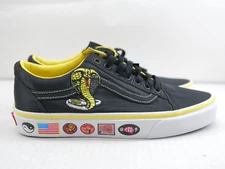 Vans X Cobra Kai Old Skool Shoes U.S. M 7.5 W 9.0 Black Yellow Low Top. Karate