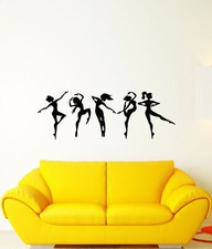 Vinyl Wall Decal Dance School Dancers Girls Stickers 3631ig 