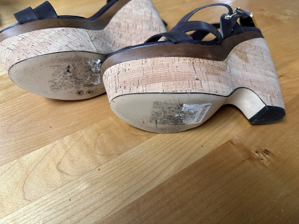 Sandalia de Verano Rachel Zoe Sharon Cuña Marrón Cuero Corcho Talla 9 - Original $355.00 Foto 3 de 4