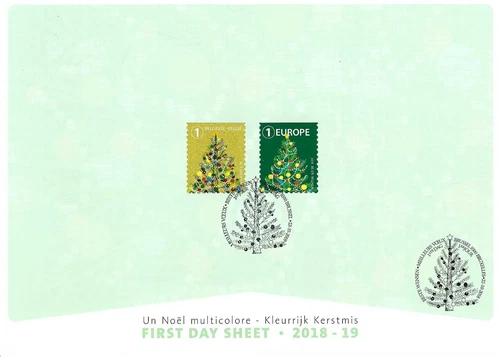 [FDS497] Belgium FDS 2018-19 Christmas First Day Sheet SUPERB
