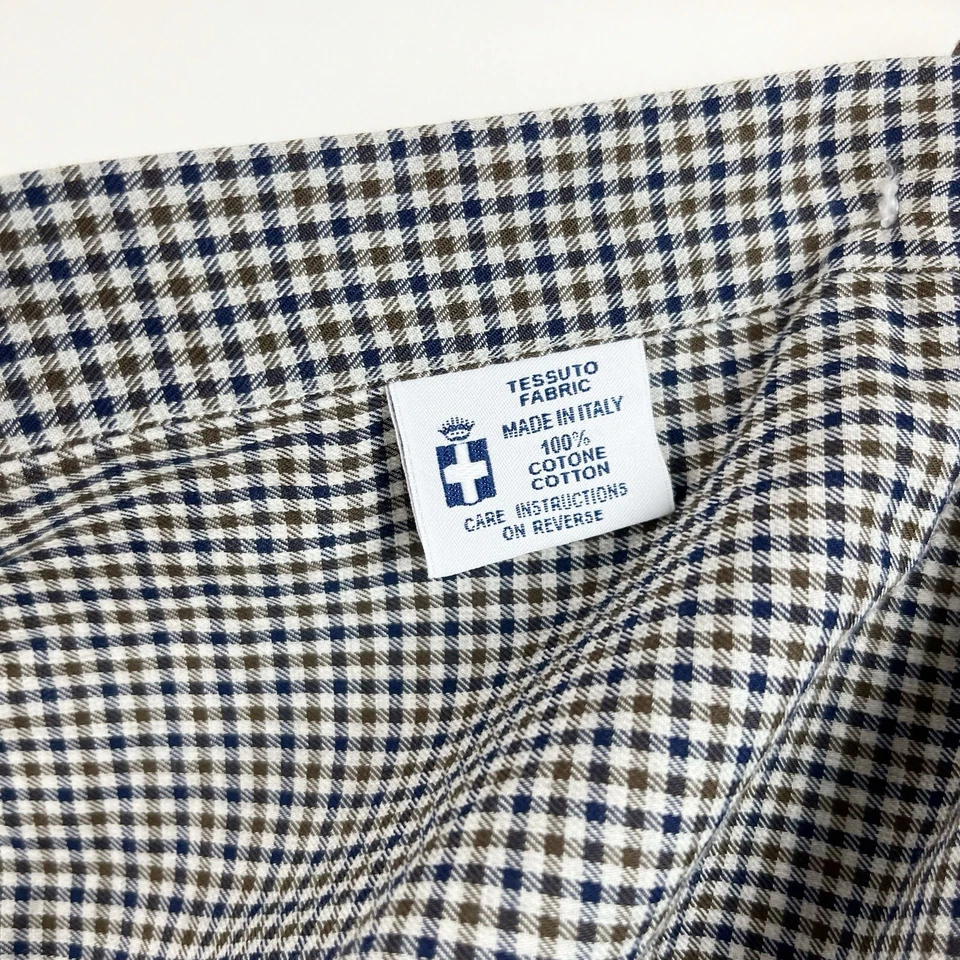 Camisa de vestir Truzzi italiana de algodón manga larga con botones para hombre cuello 15 Foto 4 de 4