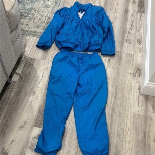 LAvon 2 PIECE TRACK SUIT Y2K RETRO Vibrant Blue Jacket AND BOTTOM SIZE MEDIUM P