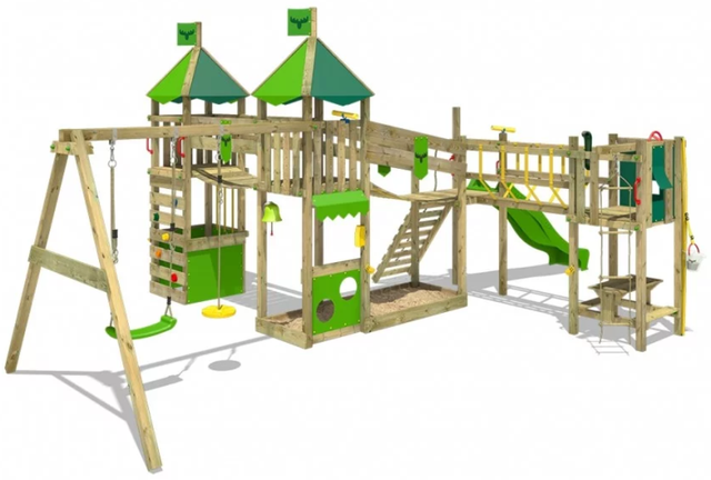 Fatmoose Spielturm Klettergerust Kiwikey Kick Xxl Holz Doppelschaukel Rutsche Gunstig Kaufen Ebay