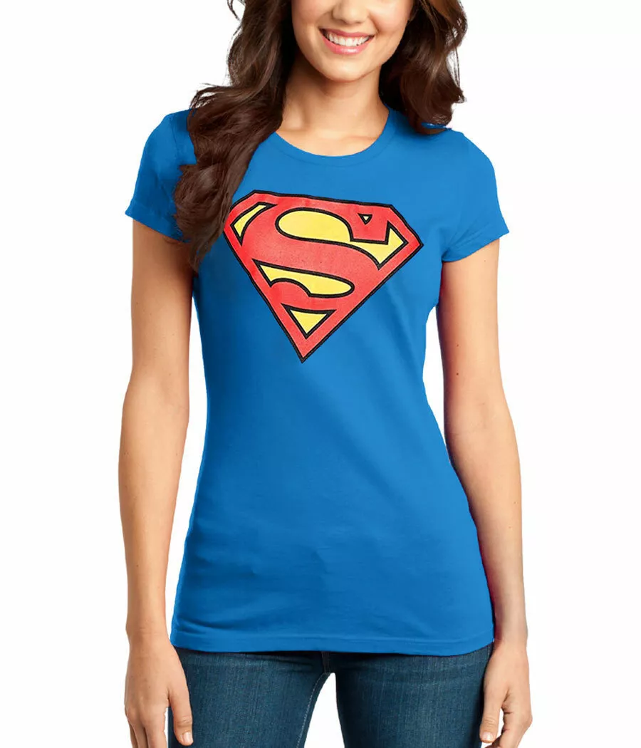 Superman Symbol Junior Ladies T Shirt