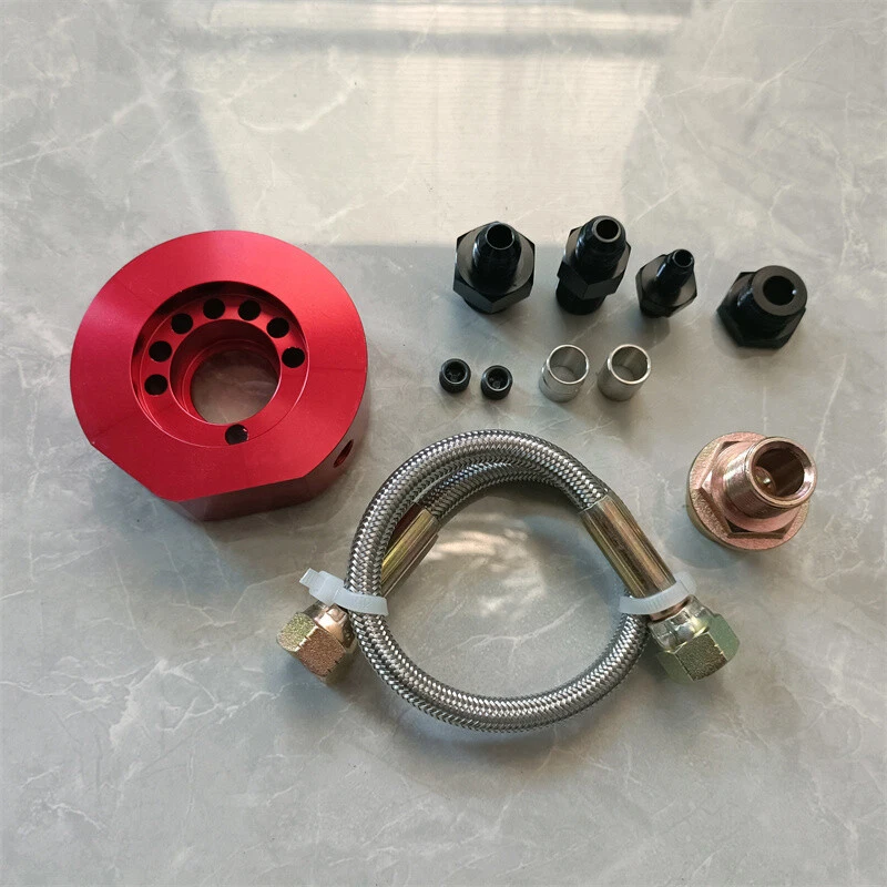 VTEC Head Conversion Kit - LS B18 B20 Aluminum Adapter Plate Sandwich Set Red Foto 2 de 4