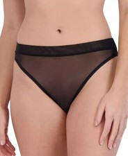 Steve Madden Women  s Mesh High-Leg Bikini Underwear, Black, XL