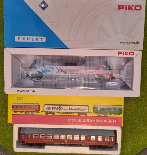 PIKO H0 Sound-E-Lok 185.2 RheinCargo 59065+ Prefo Speisewagen DR WR Mitropa, OVP