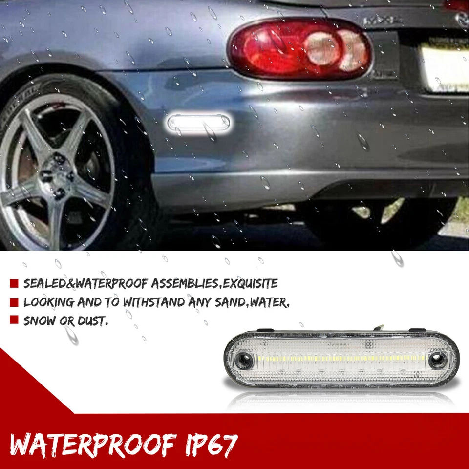 4x Luz de señalización lateral LED blanca transparente delantera y trasera para Mazda Mx-5 Miata 1990-2005 Foto 4 de 4