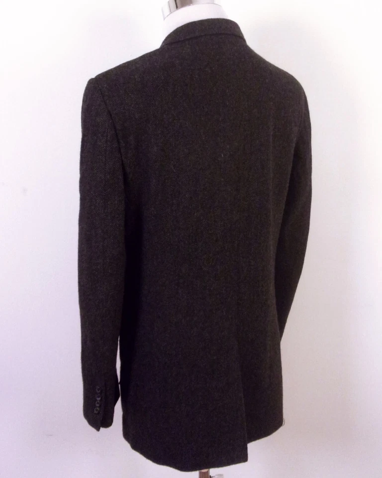 EUC Merona уголь елочка твидовый блейзер спортивное пальто билет карман 44 R - Изображение 2 из 4