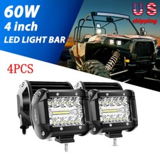 4x 4 Inch Spot Pods Led Work Lights Bar 60w Offroad Trucks Fog Driving Lamp 4x4