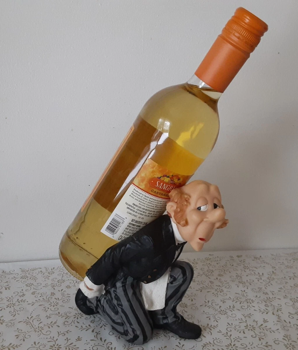 Vintage James The Butler Wine Bottle or Spirits Bottle Holder Stand 1990 Decor