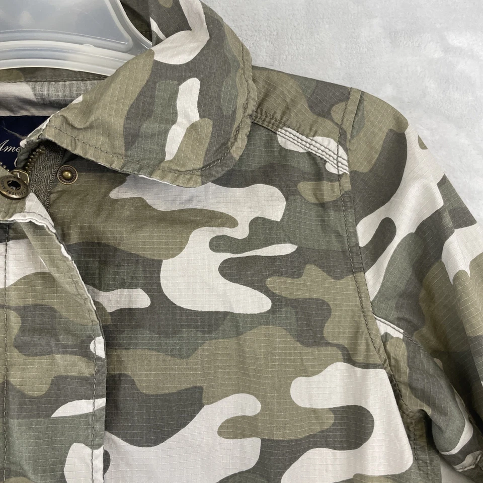 Chaqueta para mujer American Eagle talla S camuflada cremallera completa con capucha Ripstop ligera Foto 2 de 4