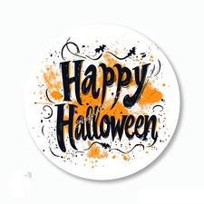 Black Bats Happy Halloween Favors Scrapbook Stickers Halloween Envelope Seals